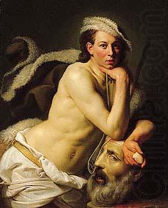Johann Zoffany Self portrait as David with the head of Goliath, china oil painting image